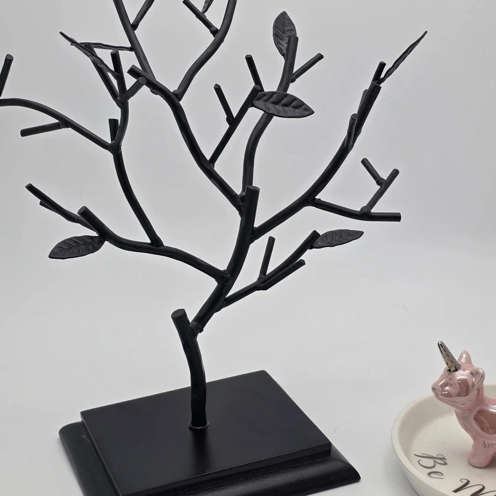 Jewelry Organizer Set Black Tree + Pink Cat Unicorn Dish Bundle‎ Whimsical Girly